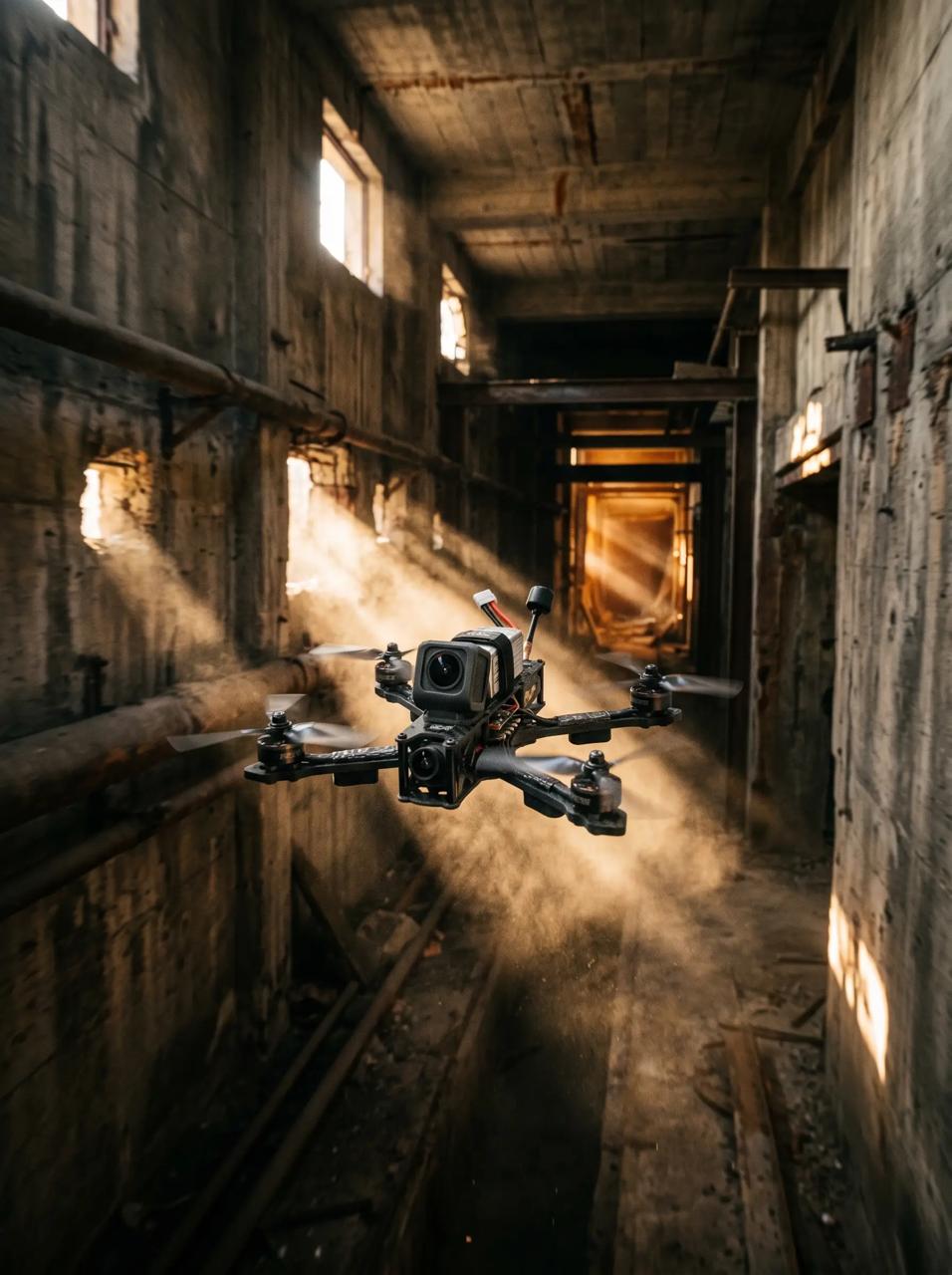 DJI O4 Air Unit Pro FPV-Drohne im Inspektionseinsatz